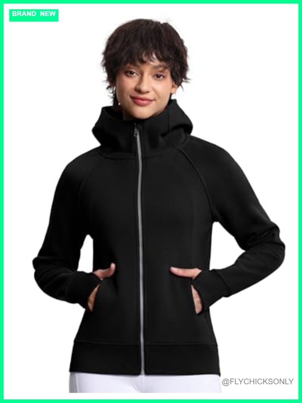 Full Zip Fleece Hoodie Sweatshirt with Thumbholes Workout Jacket